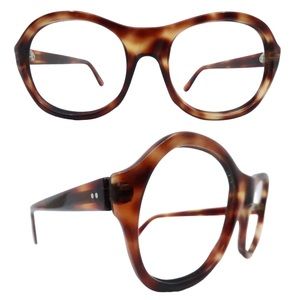Vintage 1970s Brown Tortoiseshell Eyeglasses Frames, Unisex, Deadstock/Unworn